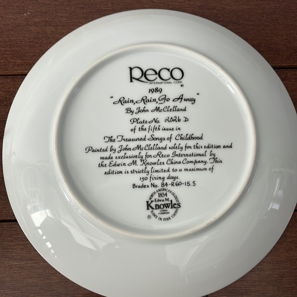 Bradford Exchange Collector Plate Rain Rain Go Away - Picture 6 of 6